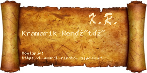 Kramarik Renátó névjegykártya